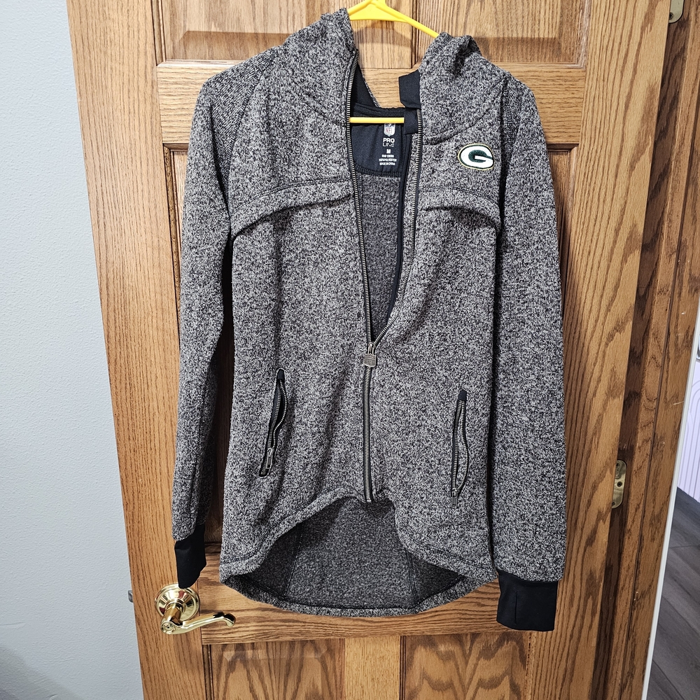 Gray Hooded Jacket with Green Bay Packers Logo